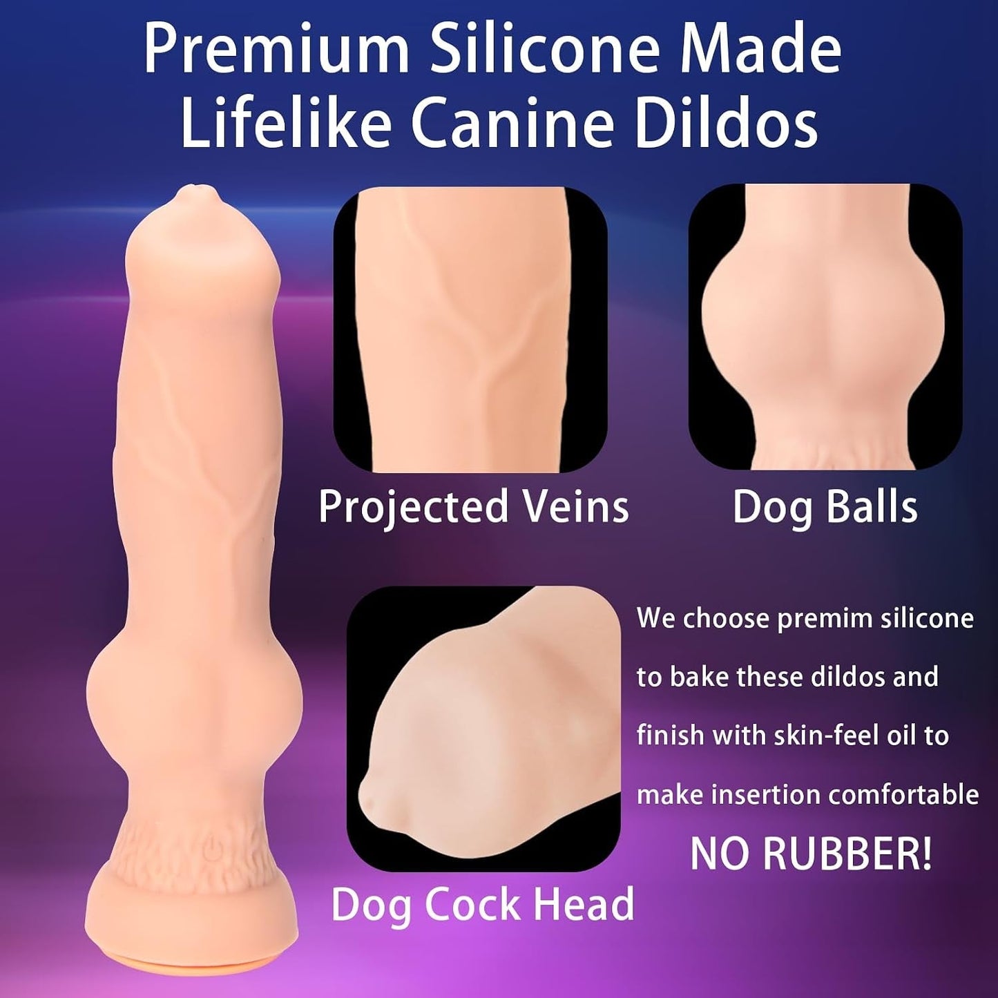 WildPack Triple-Vibrating Canine Strap-On Dildo Set