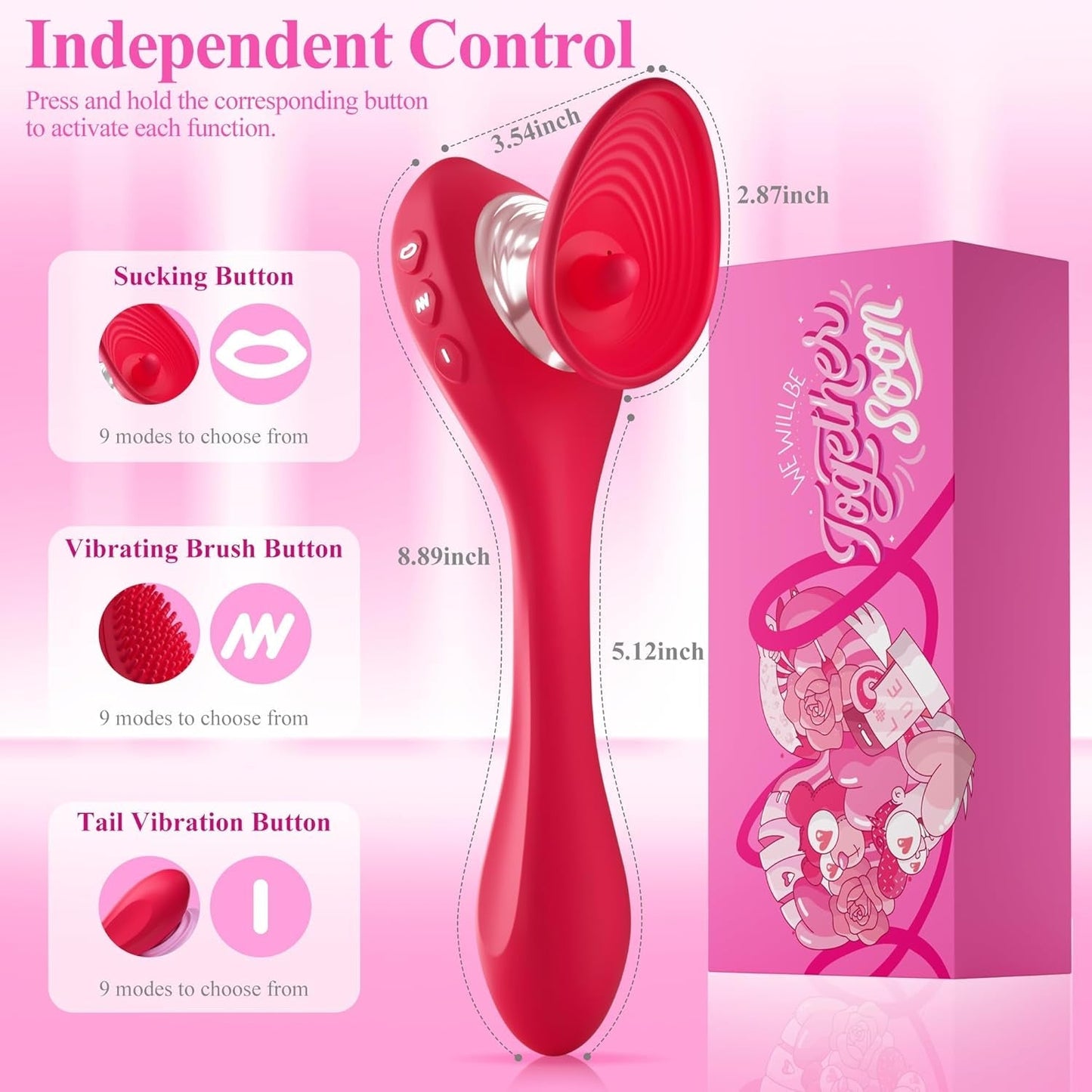 WillowBloom 3-in-1  Bendable Dildo Rose Sucking Vibrator
