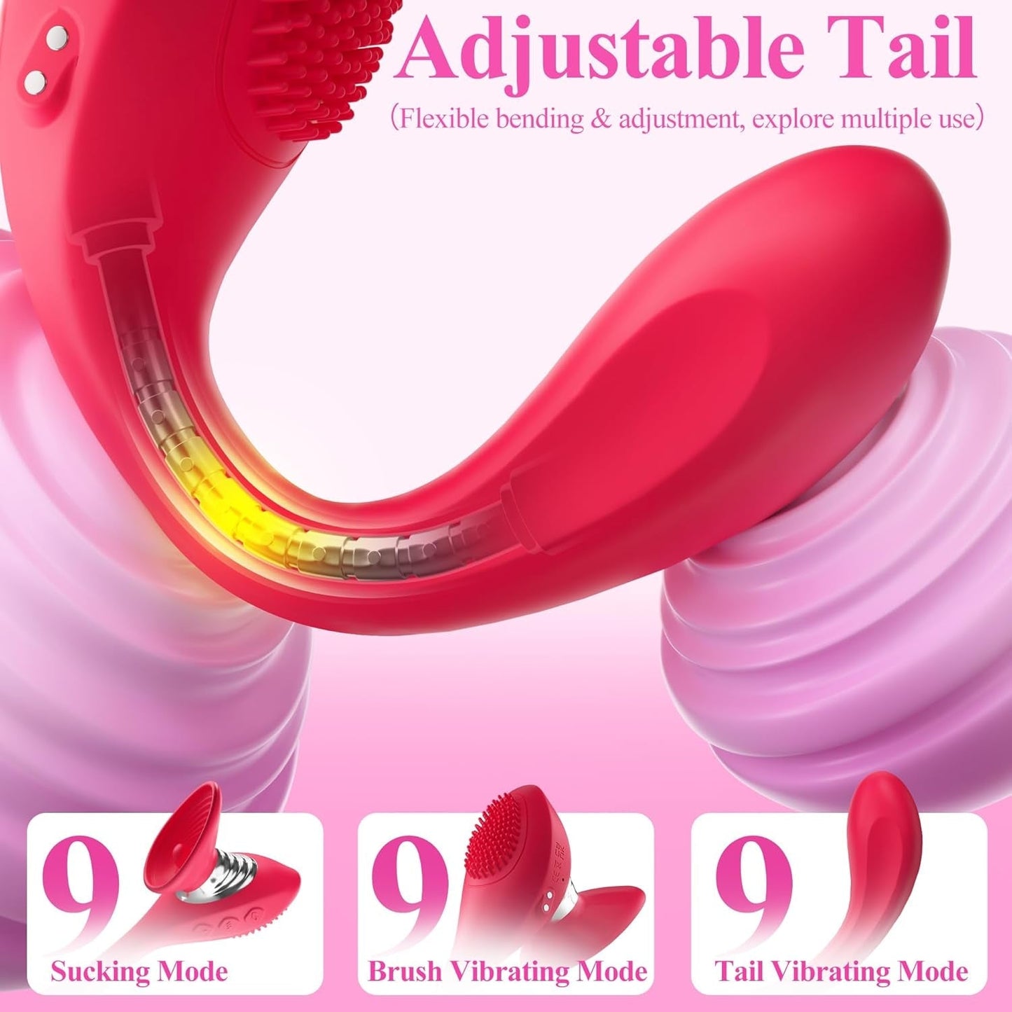 WillowBloom 3-in-1  Bendable Dildo Rose Sucking Vibrator