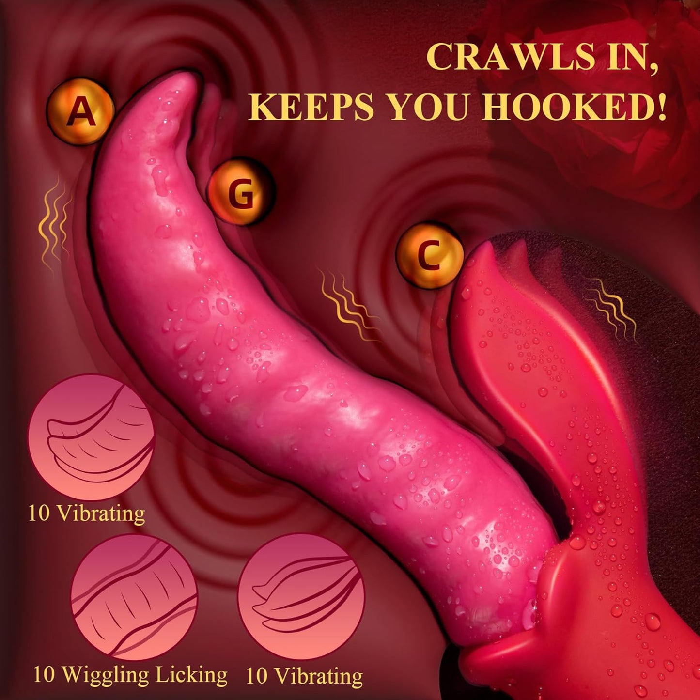 Vibrador de lengua WriggleMate con motores duales