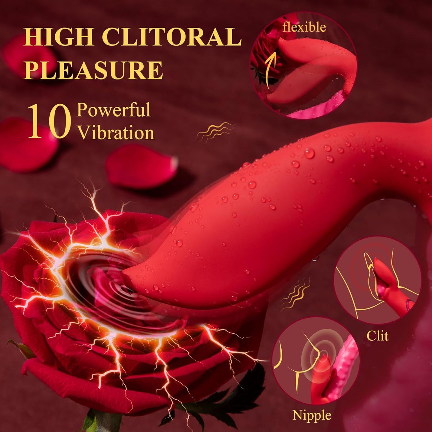 Vibrador de lengua WriggleMate con motores duales