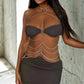 Ultra Sexy Drape Chain Black Dress
