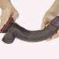 Get Lucky 9" Real Skin Dildo - Dark Brown