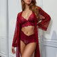 French Dot Mesh Bridal Robe and Bra Set